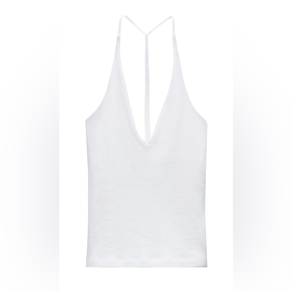 Zara White Halter Tank Top